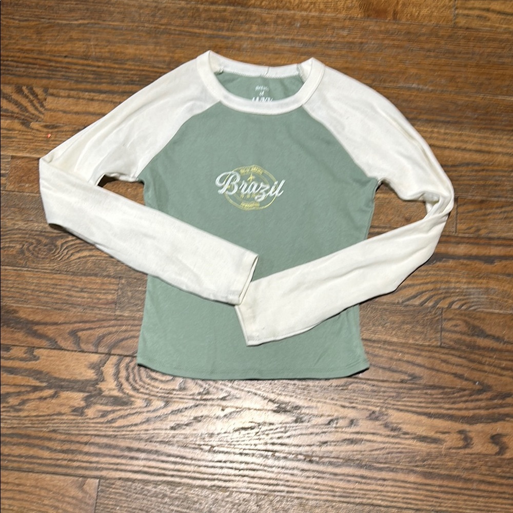 Brazil Green and White Long Sleeve Shirt